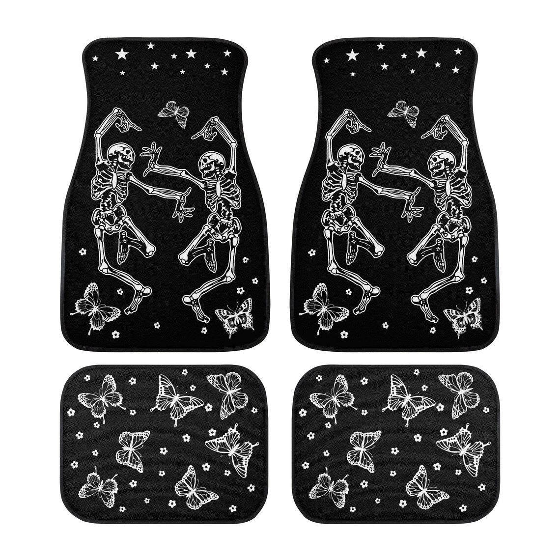 Dancing Skeleton Car Seat Covers, Spooky Gothic Car Decor, Halloween car  Accessories