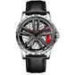 Spin Me! Spinner Watch, Spinning Car Wheel Watch for Men, Stainless Steel Waterproof Sports Wristwatch for Car Enthusiast