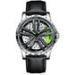 Spin Me! Spinner Watch, Spinning Car Wheel Watch for Men, Stainless Steel Waterproof Sports Wristwatch for Car Enthusiast