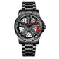 Spin Me! Spinner Watch, Spinning Car Wheel Watch for Men, Stainless Steel Waterproof Sports Wristwatch for Car Enthusiast