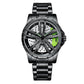 Spin Me! Spinner Watch, Spinning Car Wheel Watch for Men, Stainless Steel Waterproof Sports Wristwatch for Car Enthusiast