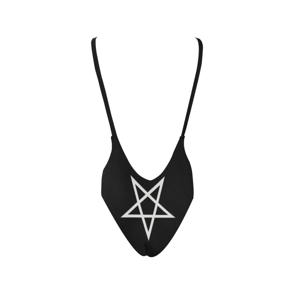 Satanic Baphomet Swimsuit, Lucifer sexy bodysuit, Satanic Goat Pentagram