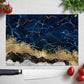 Navy Blue Marble with Gold Glass Cutting Board, Housewarming Gift, Abstract Modern Kitchen decor