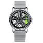 Spin Me! Spinner Watch, Spinning Car Wheel Watch for Men, Stainless Steel Waterproof Sports Wristwatch for Car Enthusiast