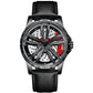 Spin Me! Spinner Watch, Spinning Car Wheel Watch for Men, Stainless Steel Waterproof Sports Wristwatch for Car Enthusiast