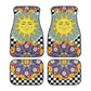 Ethnic Sun Mandala Car Mats, Tribal Car Decor