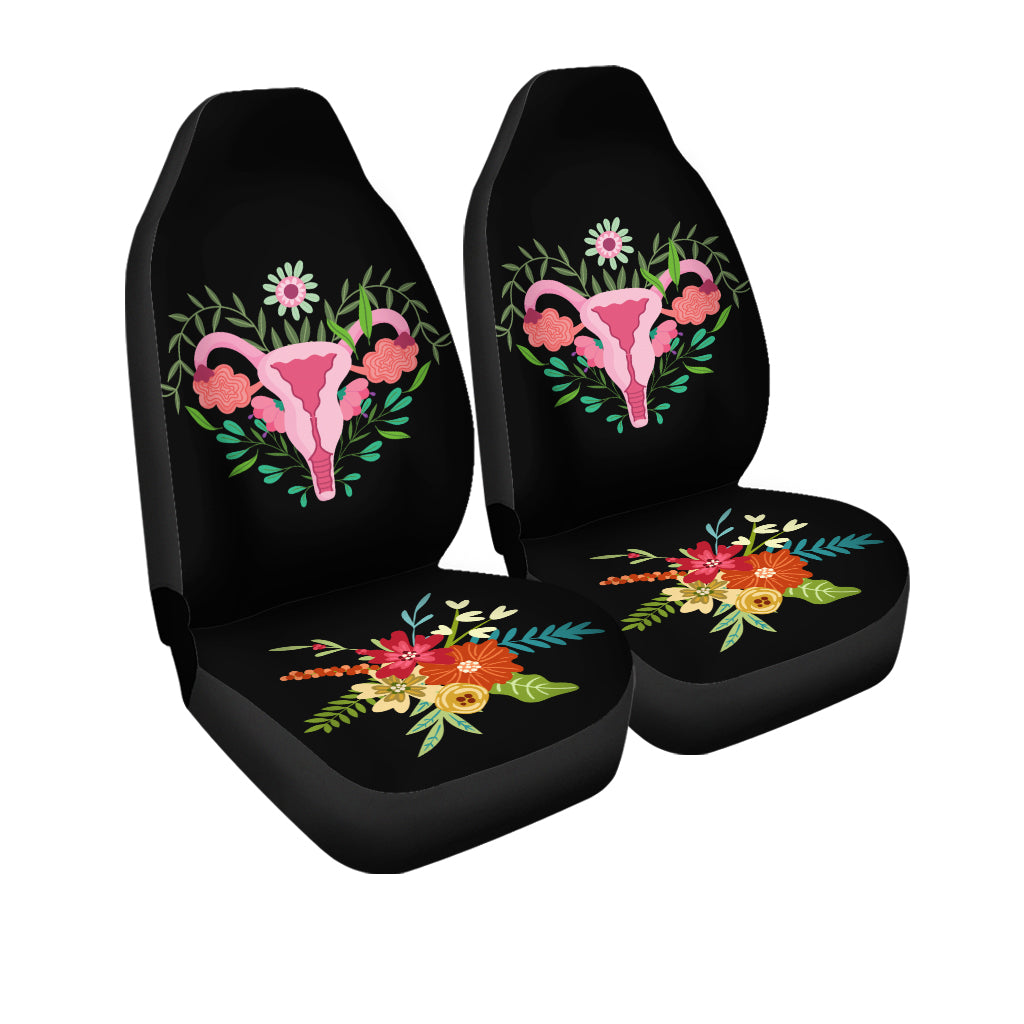 Floral Uterus and Ovary universal Car Seat Covers, Feminist, Girl Power