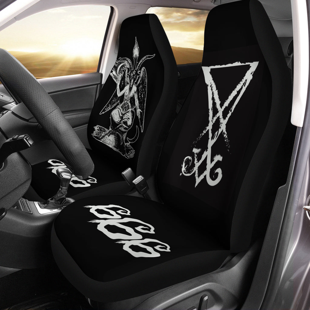 Baphomet sigil of Lucifer Car Seat Covers, satanic goat Car Seat cover, Occult car seat upholstery, Satanic Baphomet car decor