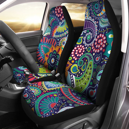 Paisley floral Car Seat Covers (1 pair), universal seat covers, boho car seat upholstery, floral Car Accessory