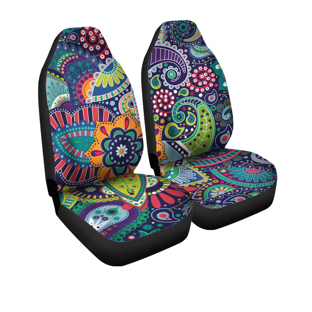 Paisley floral Car Seat Covers (1 pair), universal seat covers, boho car seat upholstery, floral Car Accessory