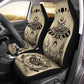 Black Beige Witchy Car Seat Covers, Mystical Witchcraft Car Decor