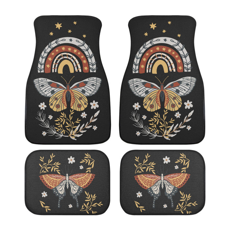 Boho Bohemian Butterfly Rainbow Car Mats, Cute Car Accessories, boho Car Decor