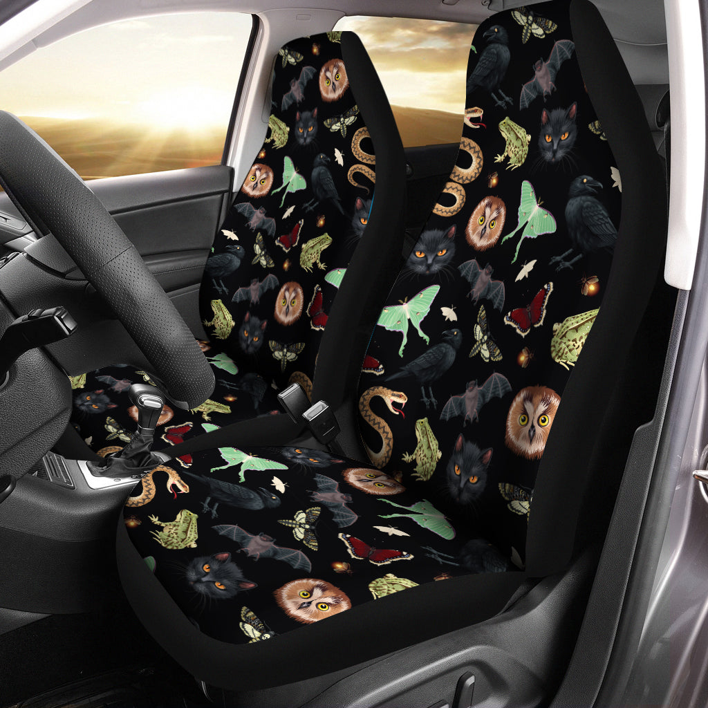 Witchy Creature Universal Car Seat Covers, Mystical Witchcraft Car Decor