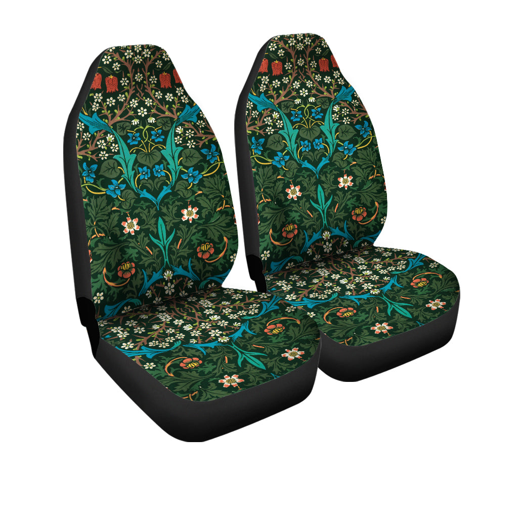 William Morris Art Car Seat Covers, Vintage tulip Floral Car Decor, universal green car seat upholstery