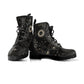 Moon Sun Vegan Leather Boots, Combat, Astronomy Lace Up, Universe celestial boots